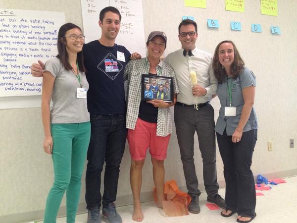 Renee Rivera from @BikeEastBay claims her @AdvocacyAdvance prize. #LR14 http://t.co/PSKORFAnK8