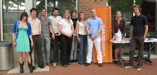 Jackie with volunteers