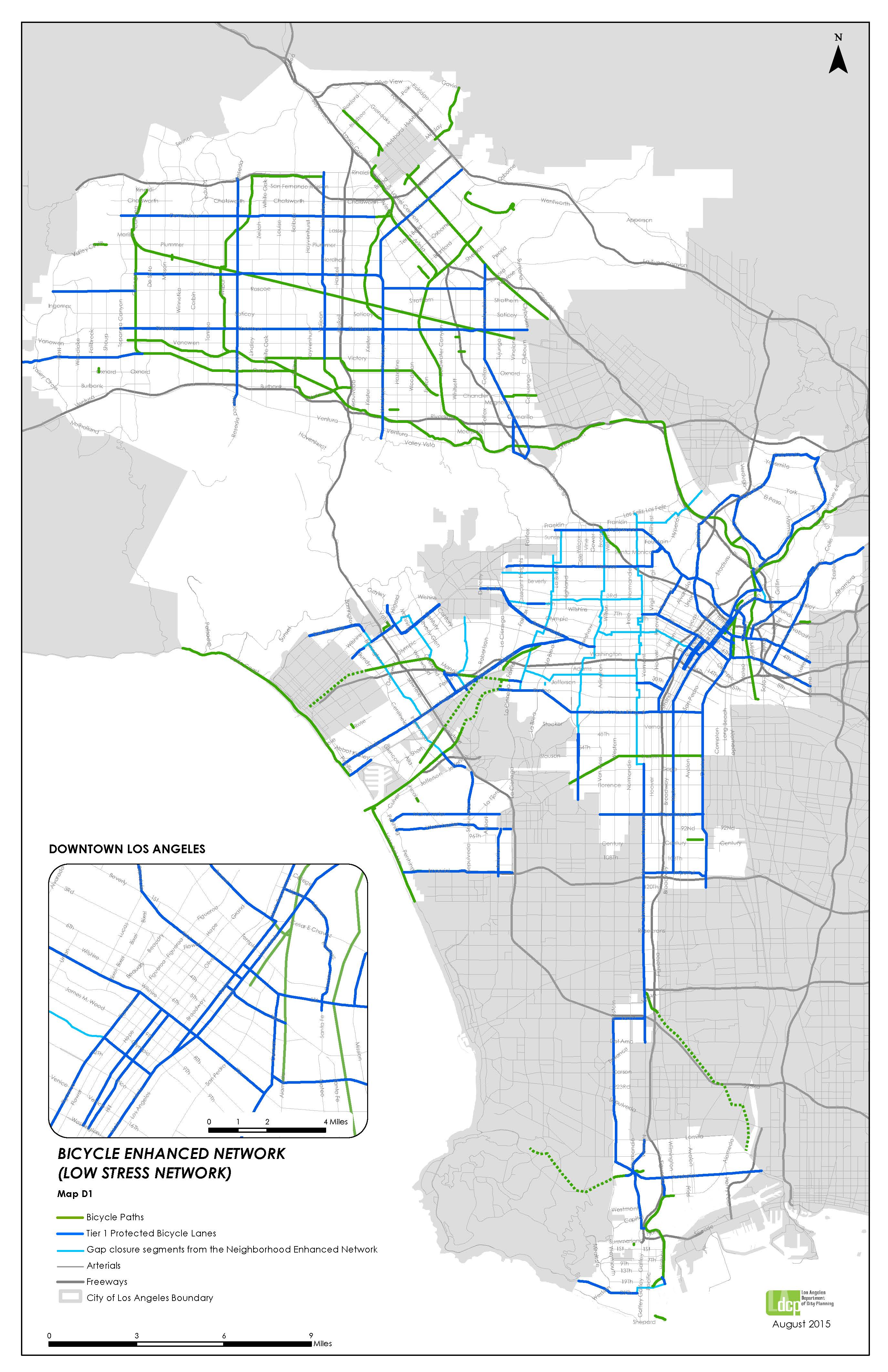 protected bikeways map