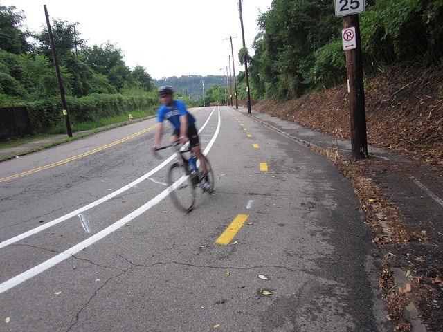 Saline St protected bike lane